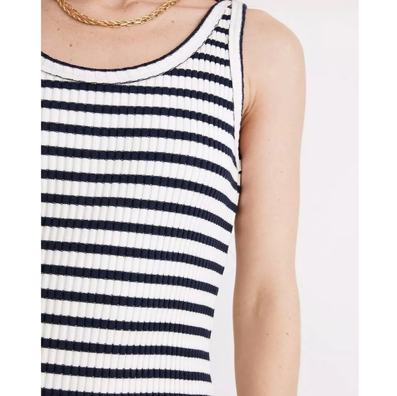 NEW Madewell | Stripe Sleeveless Tank Maxi Dress L - Picture 3 of 14